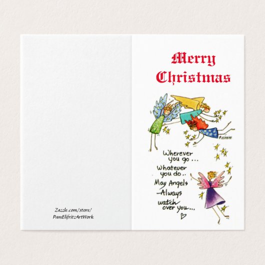 Angels With You at Christmas Wassercolor Art (Außenseite Aufgefaltet)