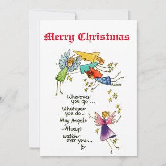 Angels With You at Christmas Wassercolor Art Einladung