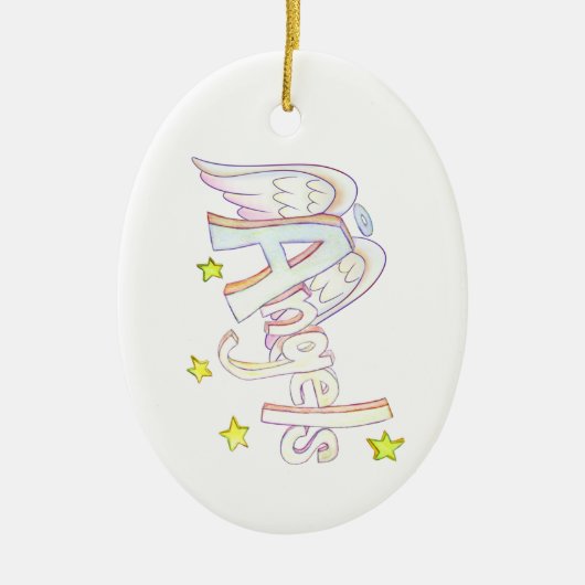 Angels Word Art Custom Pendant Ornamente (Vorne)