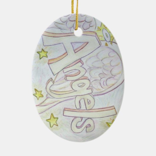 Angels Word Art Custom Pendant Ornamente (Hinten)