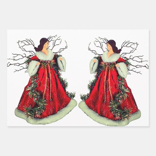 Angels Wrapping Paper Flat Sheet Set 3 Geschenkpapier Set (Vorderseite 3)