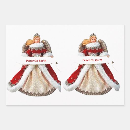 Angels Wrapping Paper Flat Sheet Set 3 Geschenkpapier Set (Vorderseite 2)