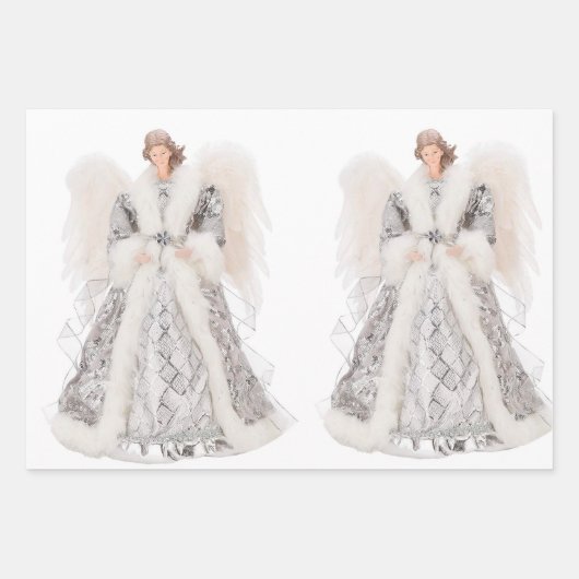 Angels Wrapping Paper Flat Sheet Set 3 Geschenkpapier Set (Vorderseite)