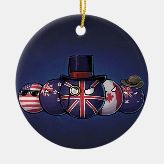 Angelsachse Countryballs Keramikornament (Vorne)
