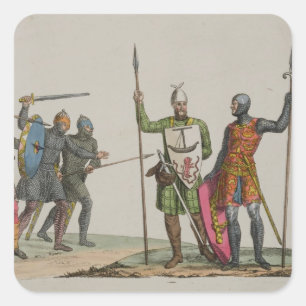 Angelsächsische Krieger, Platte 14 von "The Histor Quadratischer Aufkleber