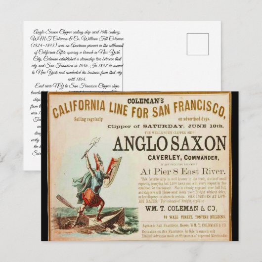 Angelsaxon Clipper Postkarte (Vorne/Hinten)