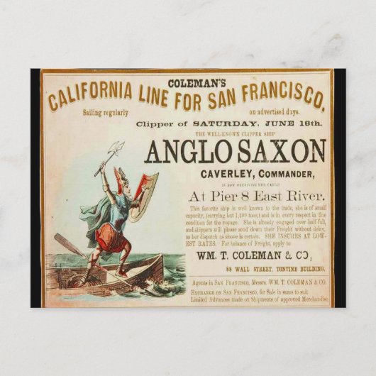 Angelsaxon Clipper Postkarte (Vorderseite)