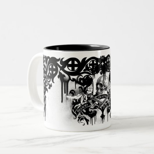 Angelspit Blut-Todeselfenbein-Tasse Zweifarbige Tasse (Vorderseite Links)