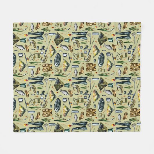 Angelsportausrüstung Fischwaders Muster Fleecedecke (Vorderseite (Horizontal))