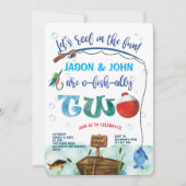 Angelthema, O Fischverbund, Zwillingsjunge 2. Gebu Einladung (Vorderseite)