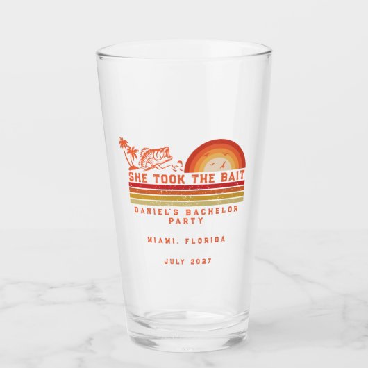 Angeltrip am Wochenende Junggesellenabschied  Glas (Vorderseite)