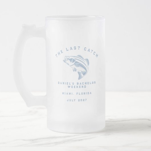 Angeltrip am Wochenende Junggesellenabschied Mattglas Bierglas (Links)