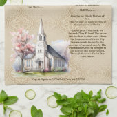 Angelus Gebet Damask Küchentuch (Gefaltet)