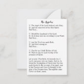 Angelus Jungfrau Mary Annunciation Katholisches Ge Mitteilungskarte (Rückseite)