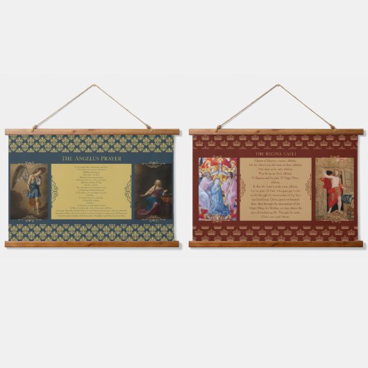Angelus & Regina Caeli Gebet Wandteppich Mit Holzrahmen (Doppelt)