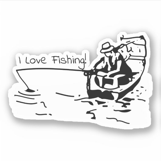 Angelwoche - I Liebe Angeln! Aufkleber (Vorderseite)