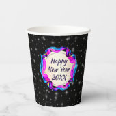 Angemalt Ribbon am nächtlichen Himmel glücklich Ne Pappbecher (Rückseite)