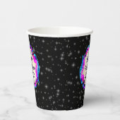 Angemalt Ribbon am nächtlichen Himmel glücklich Ne Pappbecher (Links)