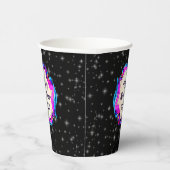 Angemalt Ribbon am nächtlichen Himmel glücklich Ne Pappbecher (Rechts)