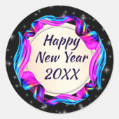 Angemalt Ribbon am nächtlichen Himmel glücklich Ne Runder Aufkleber (Vorderseite)