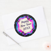 Angemalt Ribbon am nächtlichen Himmel glücklich Ne Runder Aufkleber (Umschlag)