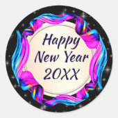 Angemalt Ribbon am nächtlichen Himmel glücklich Ne Runder Aufkleber (Vorderseite)