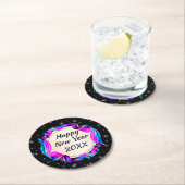 Angemalt Ribbon am nächtlichen Himmel glücklich Ne Runder Pappuntersetzer (Vor Ort)