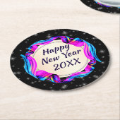 Angemalt Ribbon am nächtlichen Himmel glücklich Ne Runder Pappuntersetzer (Angewinkelt)