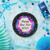 Angemalt Ribbon am nächtlichen Himmel Happy New Ye Pappteller (Party)