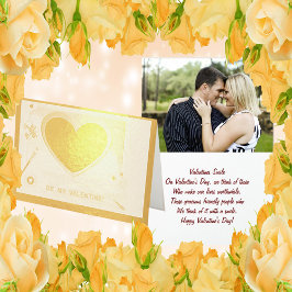 Angemalt wird mein Valentine Gold Heart Add Foto Folienkarte