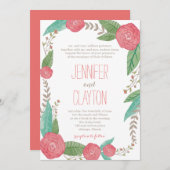 Angemalte Florals Hochzeitseinladungen Einladung (Vorne/Hinten)