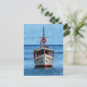 Angemalte Margarita Island Boat Vertikale Postkart Postkarte (Stehend Vorderseite)