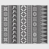 angemessene Insel-Strickschwarzweiss-strickjacke Geschenkpapier (Flach)