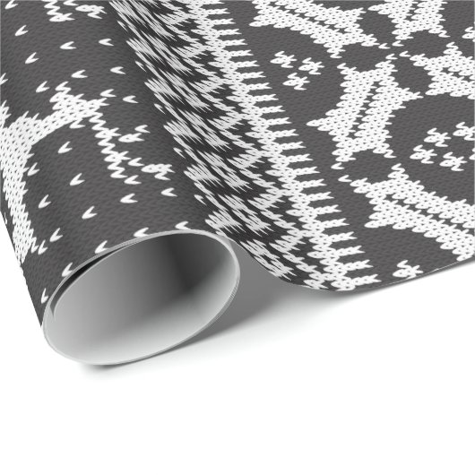 angemessene Insel-Strickschwarzweiss-strickjacke Geschenkpapier (Rolleneckpunkt)