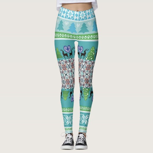 Angemessene Inselblau-Leggings Leggings (Vorderseite)