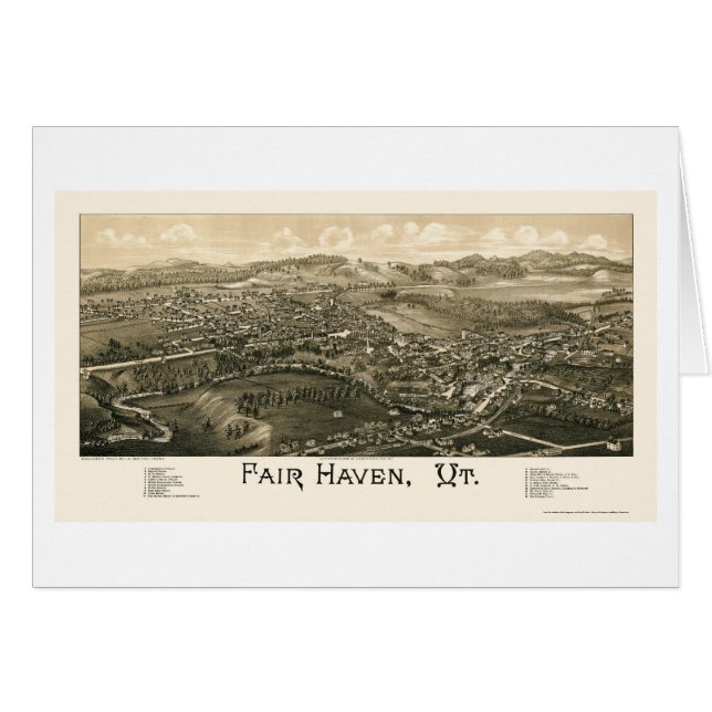 Angemessener Hafen, panoramische Karte VT - 1886 (Vorderseite (Horizontal))