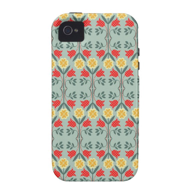 Angemessenes Insel fairisle Blumenmuster iPhone 4S Case-Mate iPhone Hülle (Rückseite)