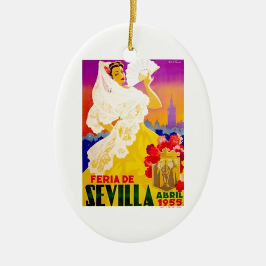 Angemessenes Plakat 1955 Spaniens Sevilla April Keramikornament (Vorne)