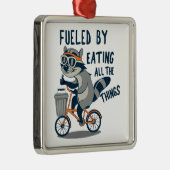 Angenährt durch Essen aller Dinge Racoon-Cycling Ornament Aus Metall (Rechts)