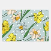 Angenehme handgezeichnete Blume Lila Blau Rosa Geschenkpapier Set (Vorderseite 2)