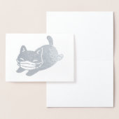 ANGENEHME KATZE MIT FACE MASK Foil Card Folienkarte (Anzeige)