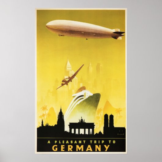 Angenehme Reise nach DEUTSCHLAND Vintage Reiseplan Poster (Vorne)