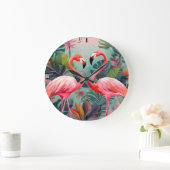 Angenehme rosa Flamingo große runde Acryluhr Wanduhr (Zuhause)
