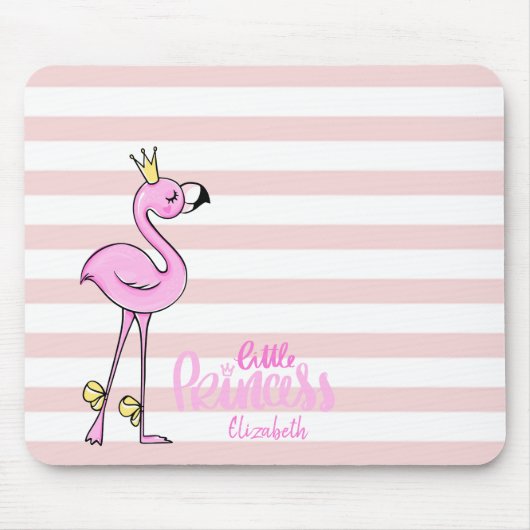 Angenehme rosa Flamingo Rosa Weiße Streifen Mousepad (Vorne)