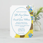 Angenehme Sonnenblumenhochzeit Einladung (Stehend Vorderseite)