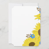 Angenehme Sonnenblumenhochzeit Einladung (Rückseite)