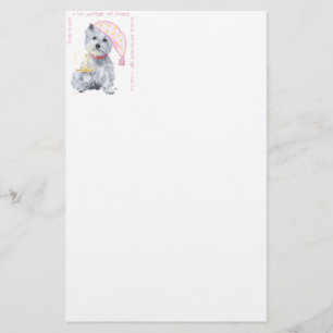 Angenehme Träume Westie - in Rosa Briefpapier