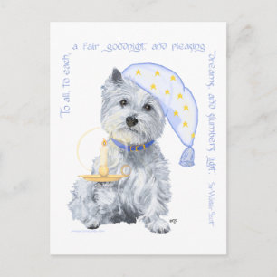 Angenehme Träume Westie Postkarte