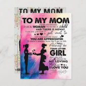 Angenehmer Brief an die Mama | Liebliches Geschenk Einladung (Vorne/Hinten)