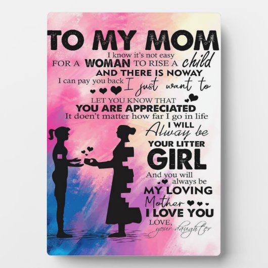 Angenehmer Brief an die Mama | Liebliches Geschenk Fotoplatte (Vorderseite)